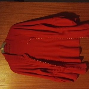 Red sweater blouse